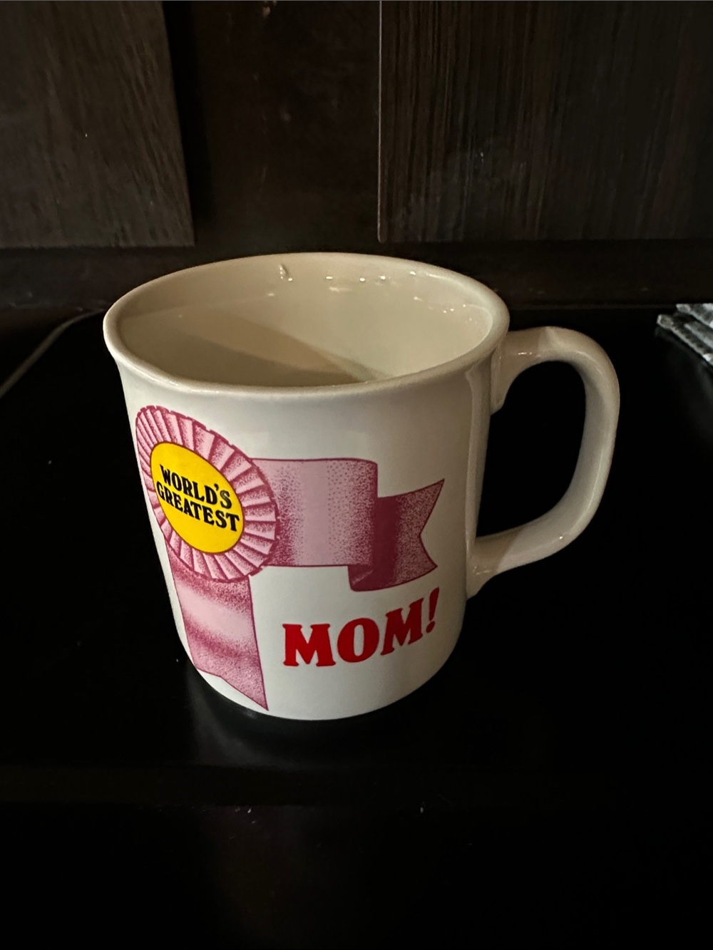 "World's Greatest Mom" Pink Ribbon Ceramic Coffee Mug